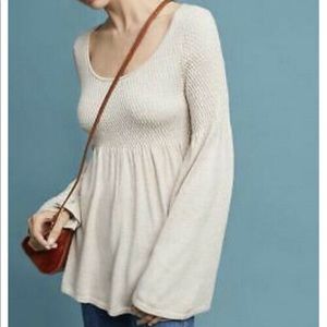 NEW | Anthropologie Smocked Bell Sleeved Top
